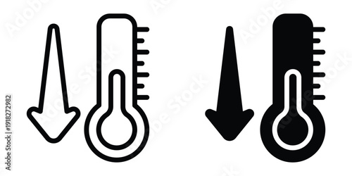 Low Temperature icon set different style collection for web Ui. EPS10