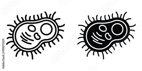 Microorganism icon set different style collection for web Ui. EPS10