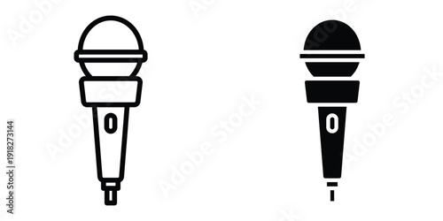 Microphone icon set different style collection for web Ui. EPS10