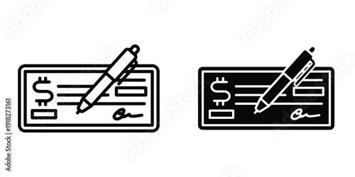 Money check icon set different style collection for web Ui. EPS10
