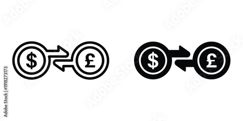 Money exchange icon set different style collection for web Ui. EPS10