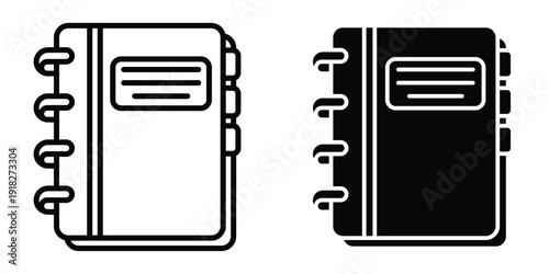 Notebook icon set different style collection for web Ui. EPS10