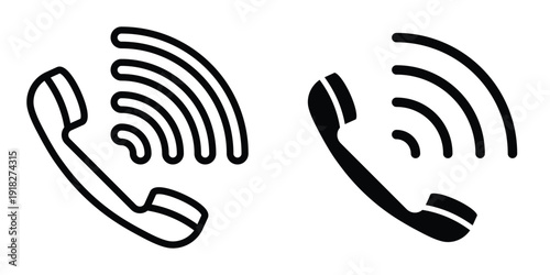 Phone call icon set different style collection for web Ui. EPS10