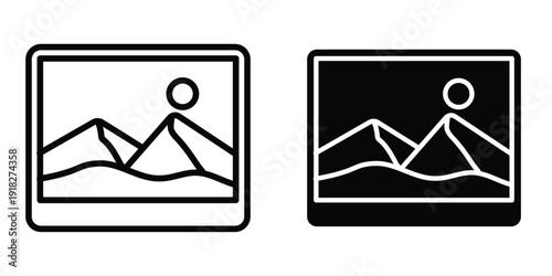 Picture icon set different style collection for web Ui. EPS10