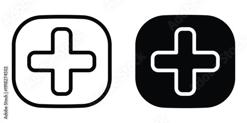 Plus icon set different style collection for web Ui. EPS10