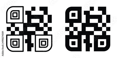 Qrcode icon set different style collection for web Ui. EPS10