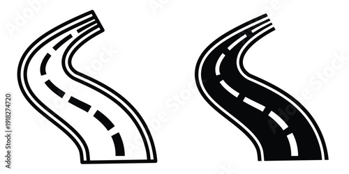 Road icon set different style collection for web Ui. EPS10