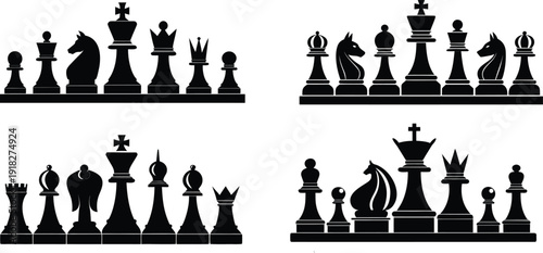 chess pieces vector illustration