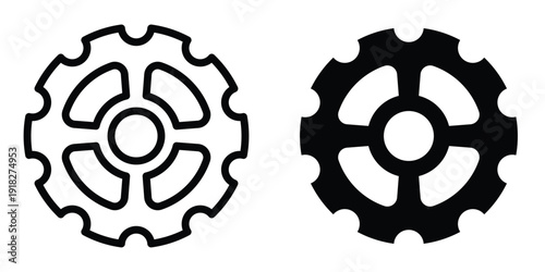 Settings icon set different style collection for web Ui. EPS10