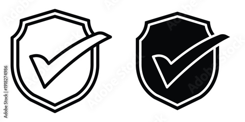 Shield check icon set different style collection for web Ui. EPS10