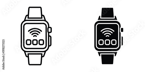 Smartwatch icon set different style collection for web Ui. EPS10