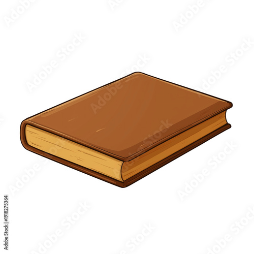 Wallpaper Mural A brown leather-bound book with yellowed pages lying open slightly on a surface isolated on transparent background Torontodigital.ca