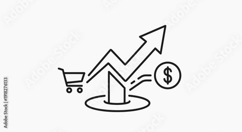 Ecommerce business growth chart graph.