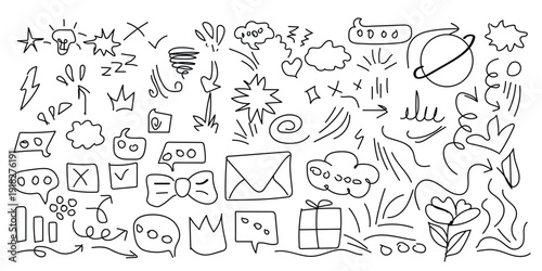 Hand drawn brush minimalist style isolate outline illustration