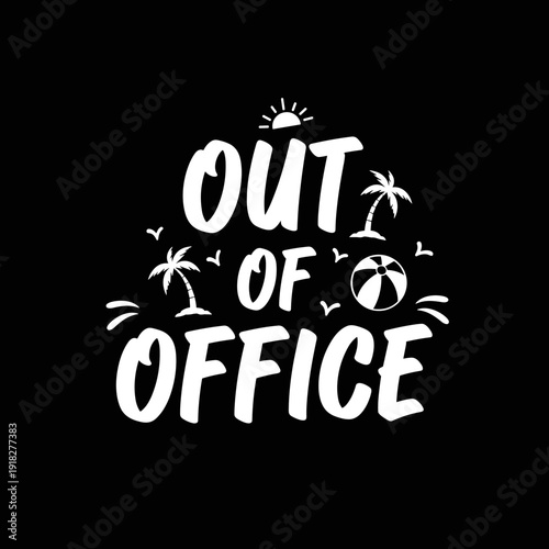 Out of Office Vacation Message with Tropical Elements.