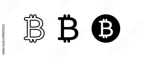 Bitcoin Cryptocurrency Logo Icons Set