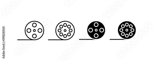 Cookie Biscuit Outline and Solid Vector Icon Set
