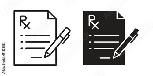 Prescription icons symbol. vector illustration pack for apps and designs
