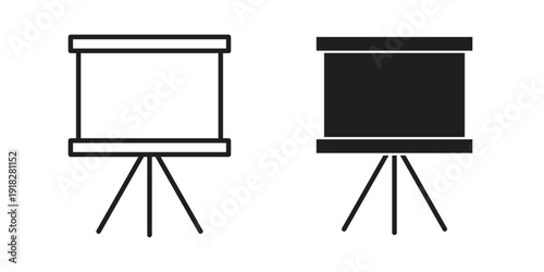 Presentation screen icons symbol. vector illustration pack for apps and designs