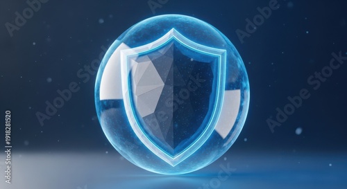 Digital Shield Protection Sphere Glowing Technology