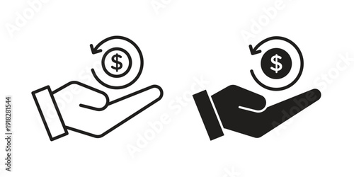 Refund icons symbol. vector illustration pack for apps and designs