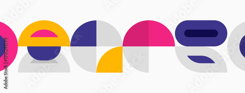Free Download Colorful geometric shapes form abstract letterforms. Design features overlapping circles, squares, vibrant hues. Modern aesthetic. - GFXLoad