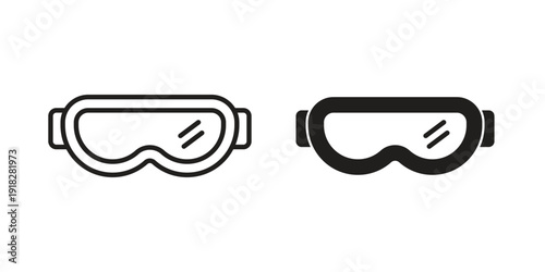 Safety goggles icons symbol. vector illustration pack for apps and designs