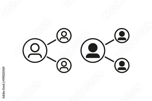 User Network Connection Profile Vector Icon Set
