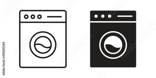 Washing machine icons symbol. vector illustration pack for apps and designs