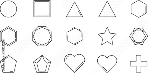 Primitive Mathematical Forms with Precise Structural Ratios. Graphic Design Foundation. Abstract Order Concept