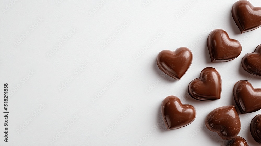 Obraz premium chocolate hearts on white background