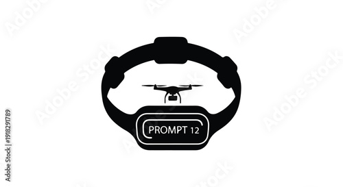 Smartwatch with drone on top modern wearable technology device with aerial view accessory on white background