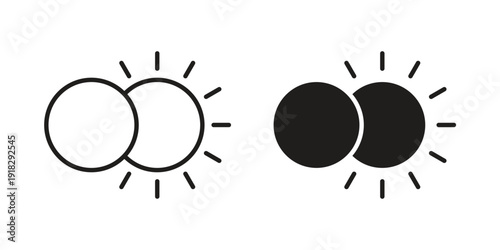Eclipse icon vector. EPS 10 editable vector bundle