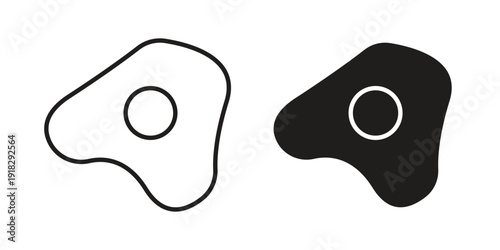 Egg fried icon vector. EPS 10 editable vector bundle