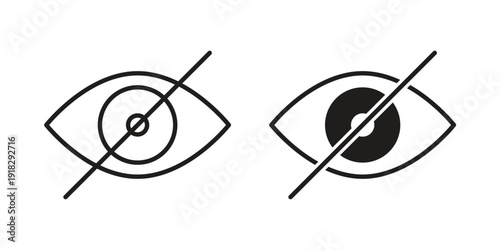 Eye crossed icon vector. EPS 10 editable vector bundle