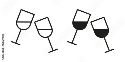 Glass-cheers icon vector. EPS 10 editable vector bundle