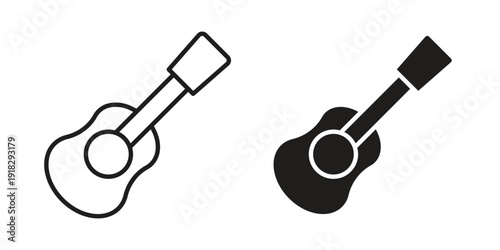 Guitar icon vector. EPS 10 editable vector bundle