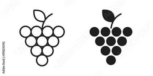 Grape icon vector. EPS 10 editable vector bundle