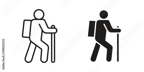 Hiking icon vector. EPS 10 editable vector bundle
