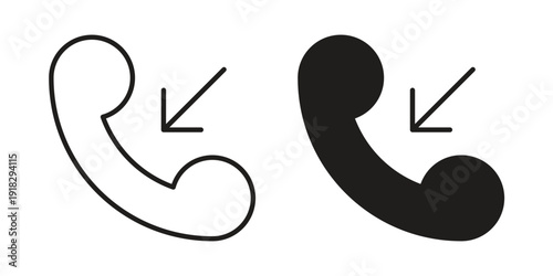Incoming Call icon vector. EPS 10 editable vector bundle