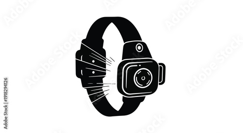 Smartwatch with camera, wearable technology device with built-in camera, modern gadget, tech accessory, photography watch