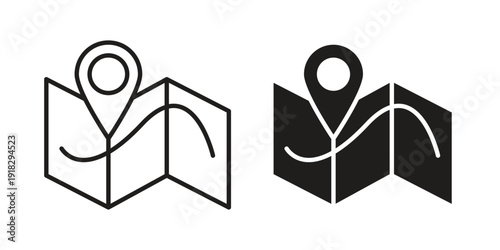 Map icon vector. EPS 10 editable vector bundle