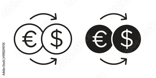 Money exchange icon vector. EPS 10 editable vector bundle