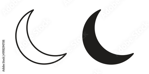 Moon icon vector. EPS 10 editable vector bundle