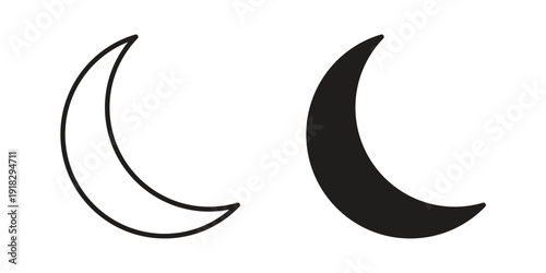 Moon icon vector. EPS 10 editable vector bundle