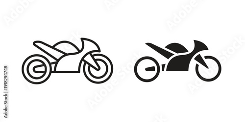 Motorcycle icon vector. EPS 10 editable vector bundle