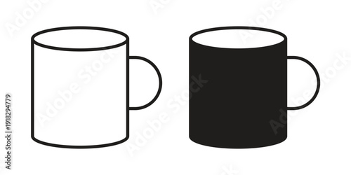 Mug icon vector. EPS 10 editable vector bundle