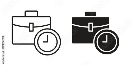 Office time icon vector. EPS 10 editable vector bundle