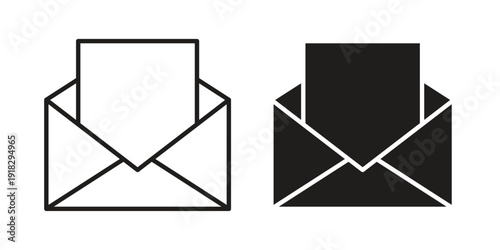 Open envelope icon vector. EPS 10 editable vector bundle