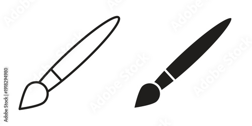 Paint brush icon vector. EPS 10 editable vector bundle